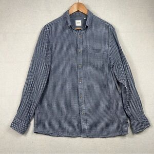 ROWN Men’s Checkered Button Down Shirt Size LARGE 100% Cotton Long Sleeve Soft